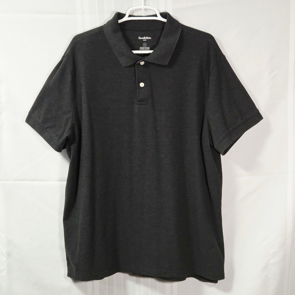 Goodfellow & Co Polo Mens XL Gray Every Wear Standard Short Sleeve Railroad Gray